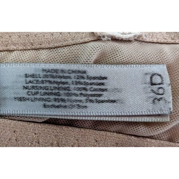 MOTHERHOOD Intimates Nude Nursing Bra Size 36D - Picture 5 of 8